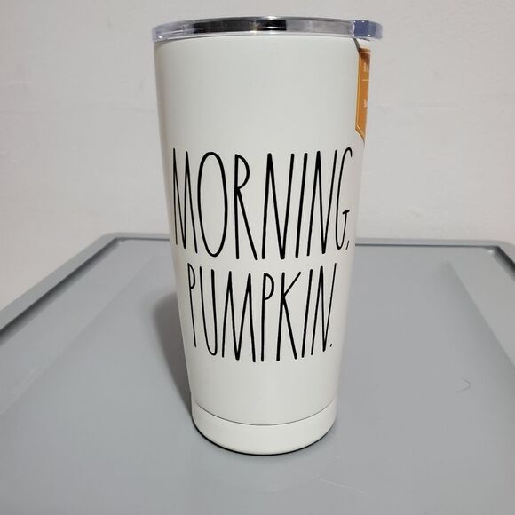 🔥LAST CHANCE🔥 NEW Rae Dunn MORNING PUMPKIN S/S Insulated Mug - Picture 1 of 5